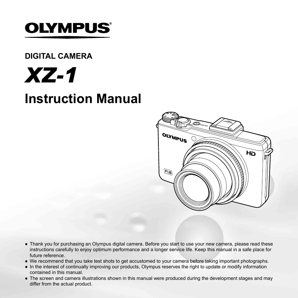 Olympus XZ-1 User Manual | 94 pages