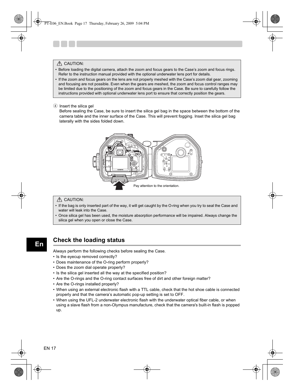Check the loading status | Olympus PT E06 User Manual | Page 18 / 30