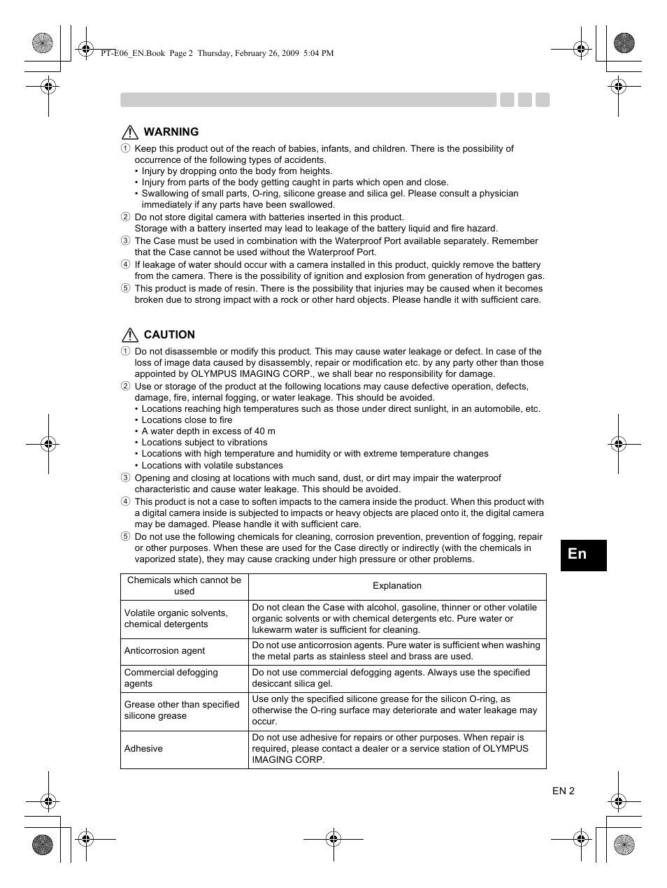 Olympus PT E06 User Manual | Page 3 / 30