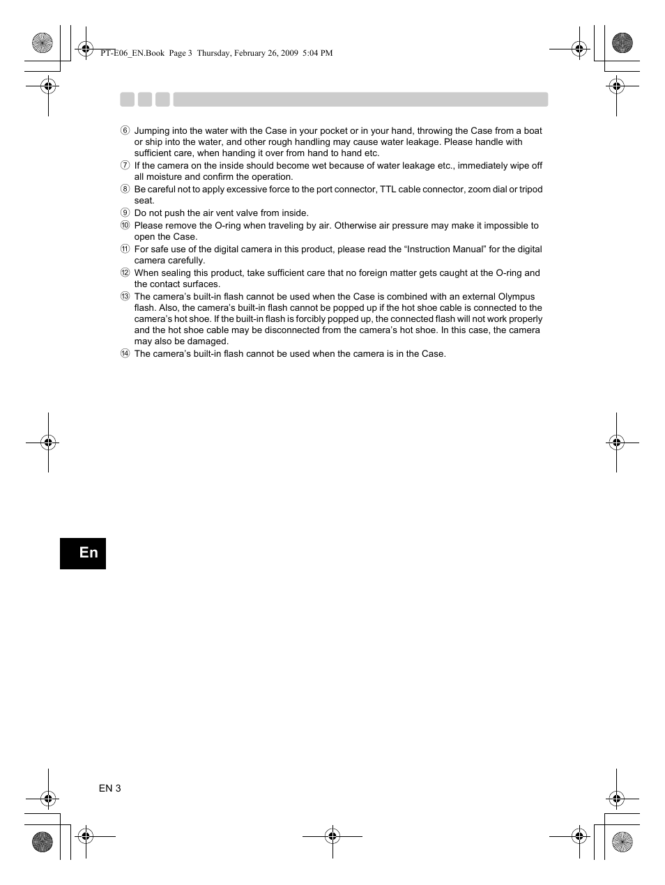 Olympus PT E06 User Manual | Page 4 / 30