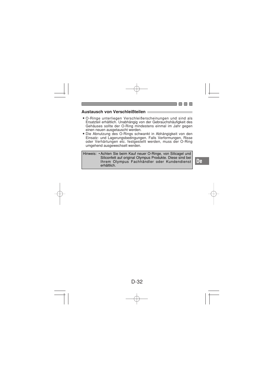D-32 | Olympus PT-026 User Manual | Page 113 / 164