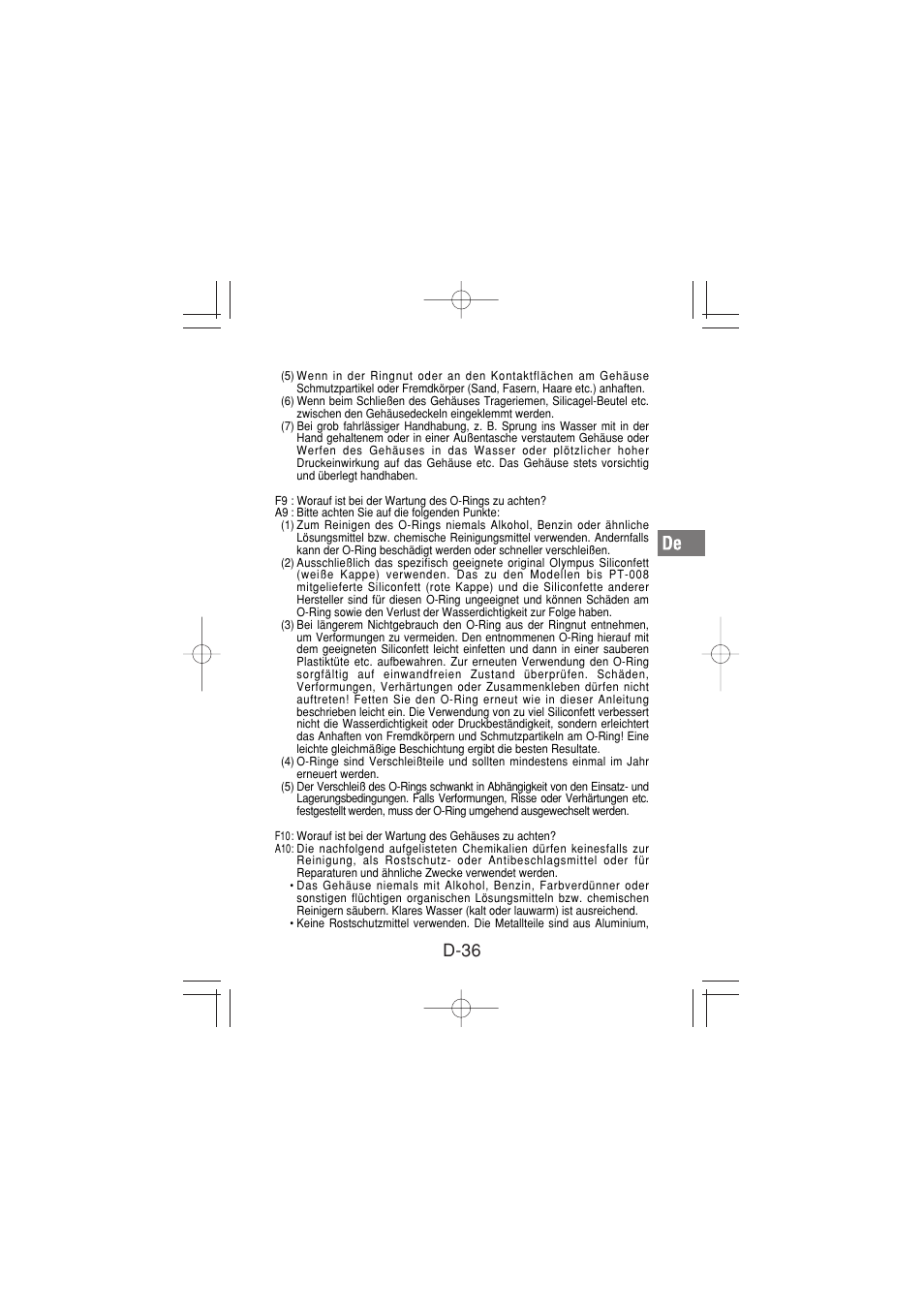 D-36 | Olympus PT-026 User Manual | Page 117 / 164