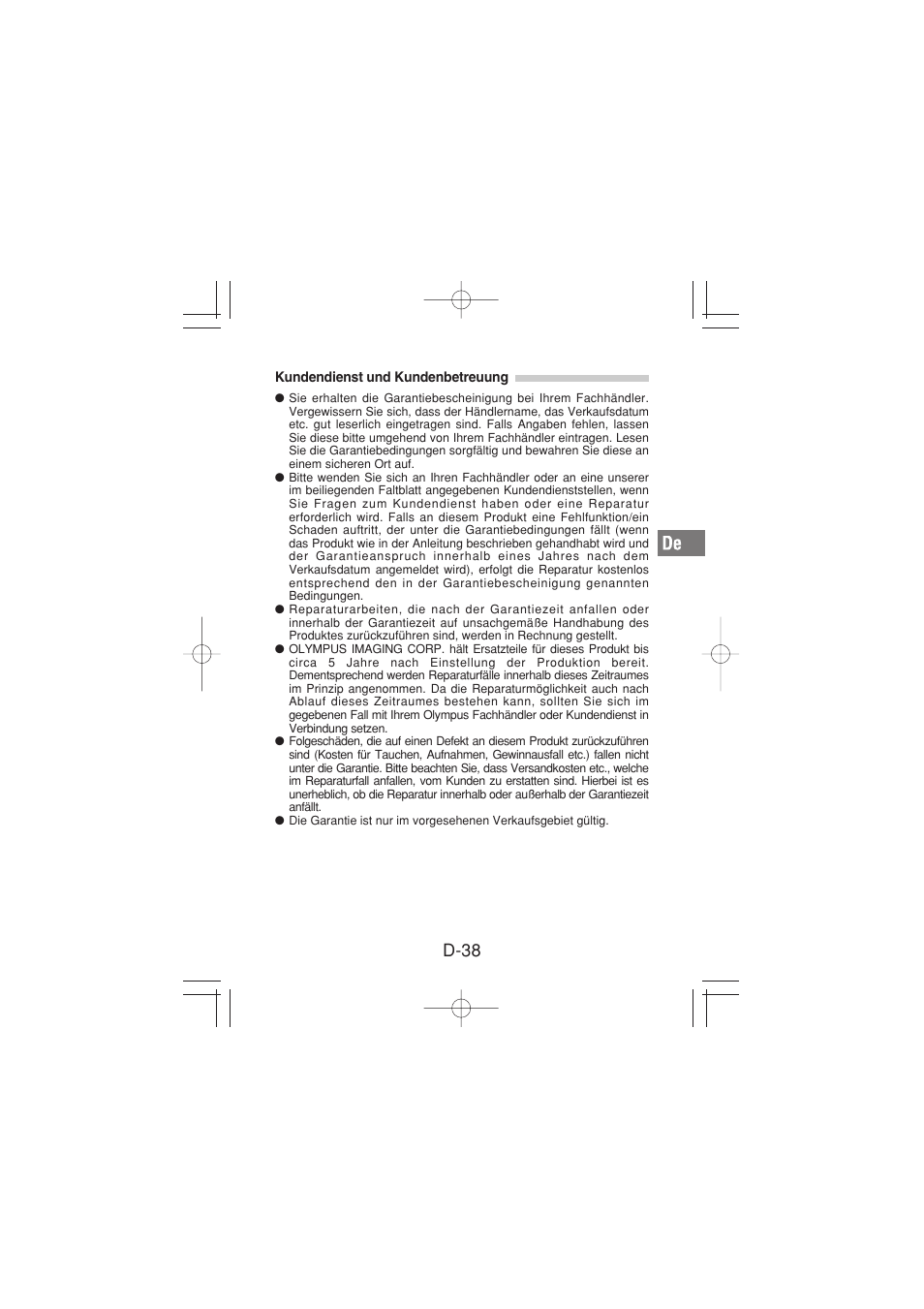 D-38 | Olympus PT-026 User Manual | Page 119 / 164