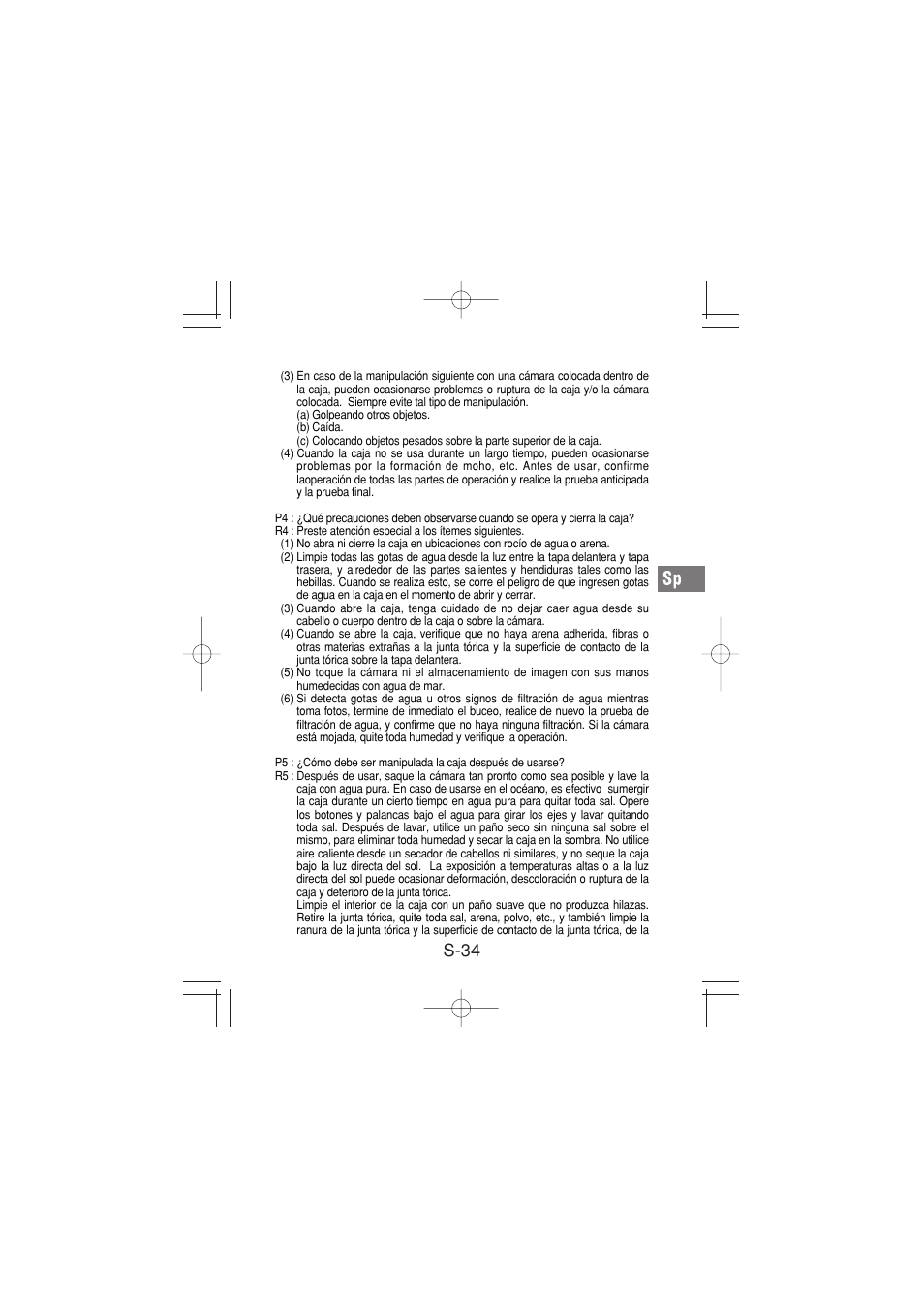 S-34 | Olympus PT-026 User Manual | Page 155 / 164