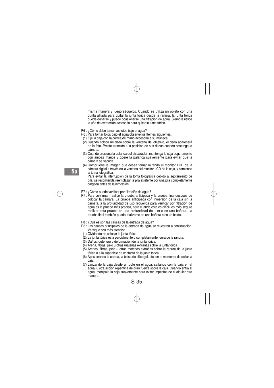 S-35 | Olympus PT-026 User Manual | Page 156 / 164