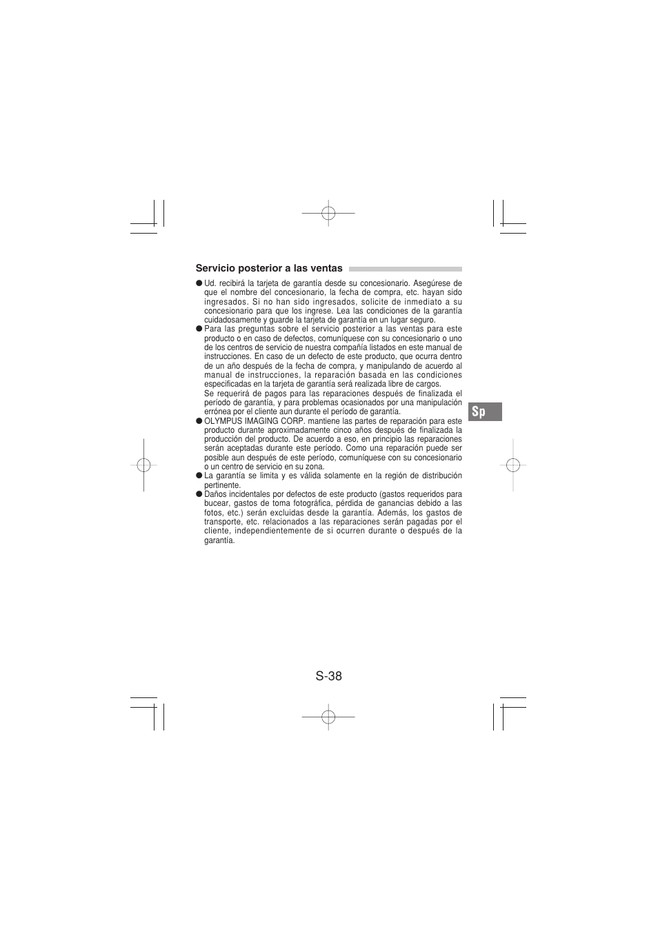 S-38 | Olympus PT-026 User Manual | Page 159 / 164