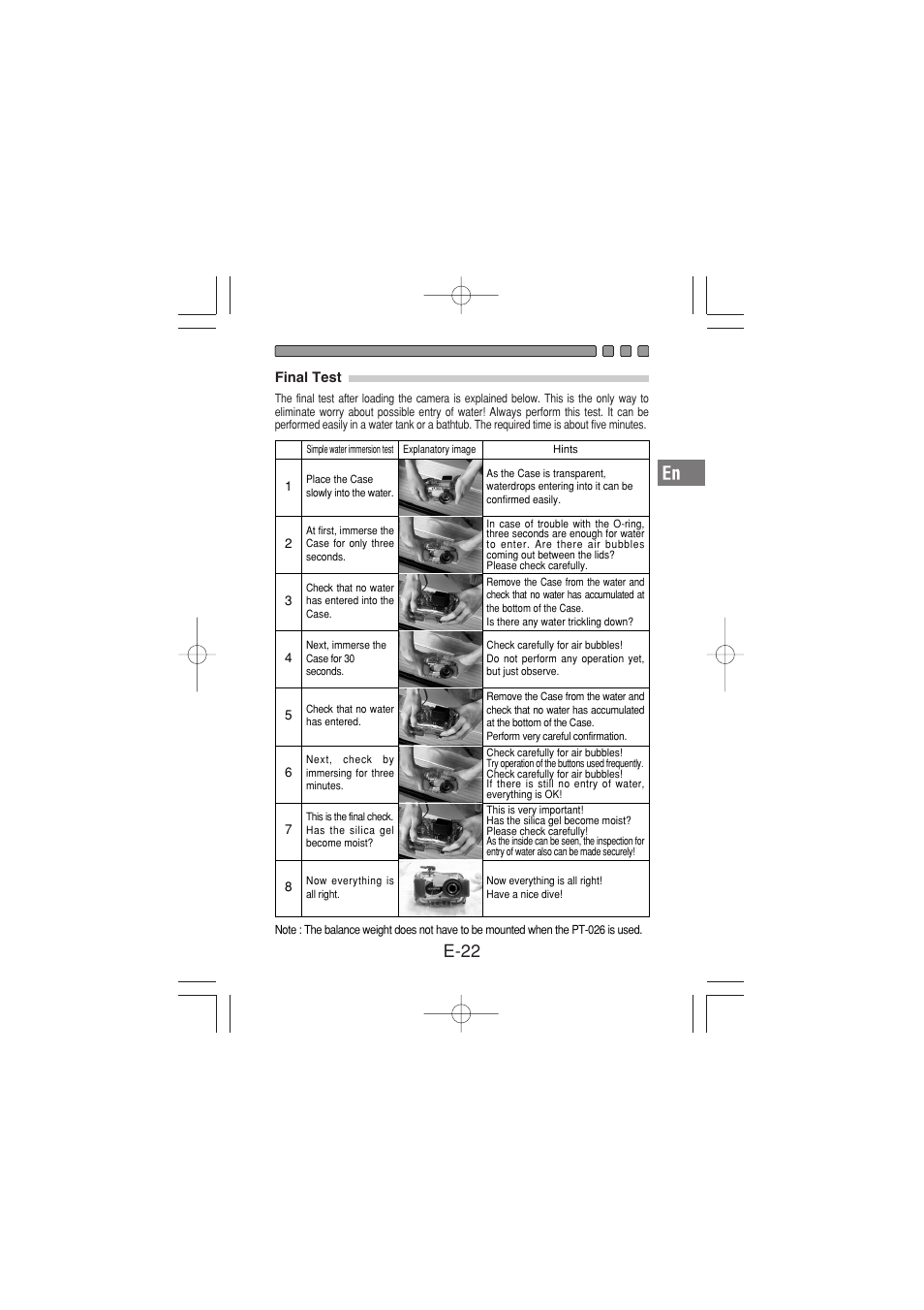 E-22 | Olympus PT-026 User Manual | Page 23 / 164