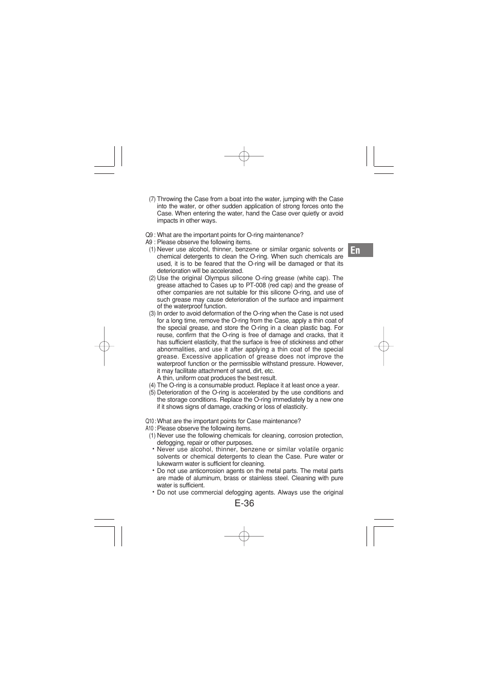 E-36 | Olympus PT-026 User Manual | Page 37 / 164