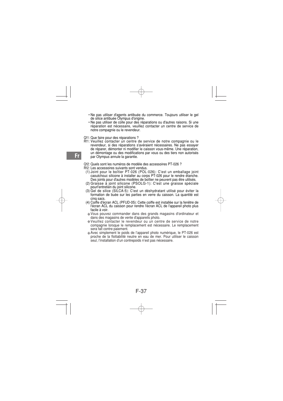 F-37 | Olympus PT-026 User Manual | Page 78 / 164