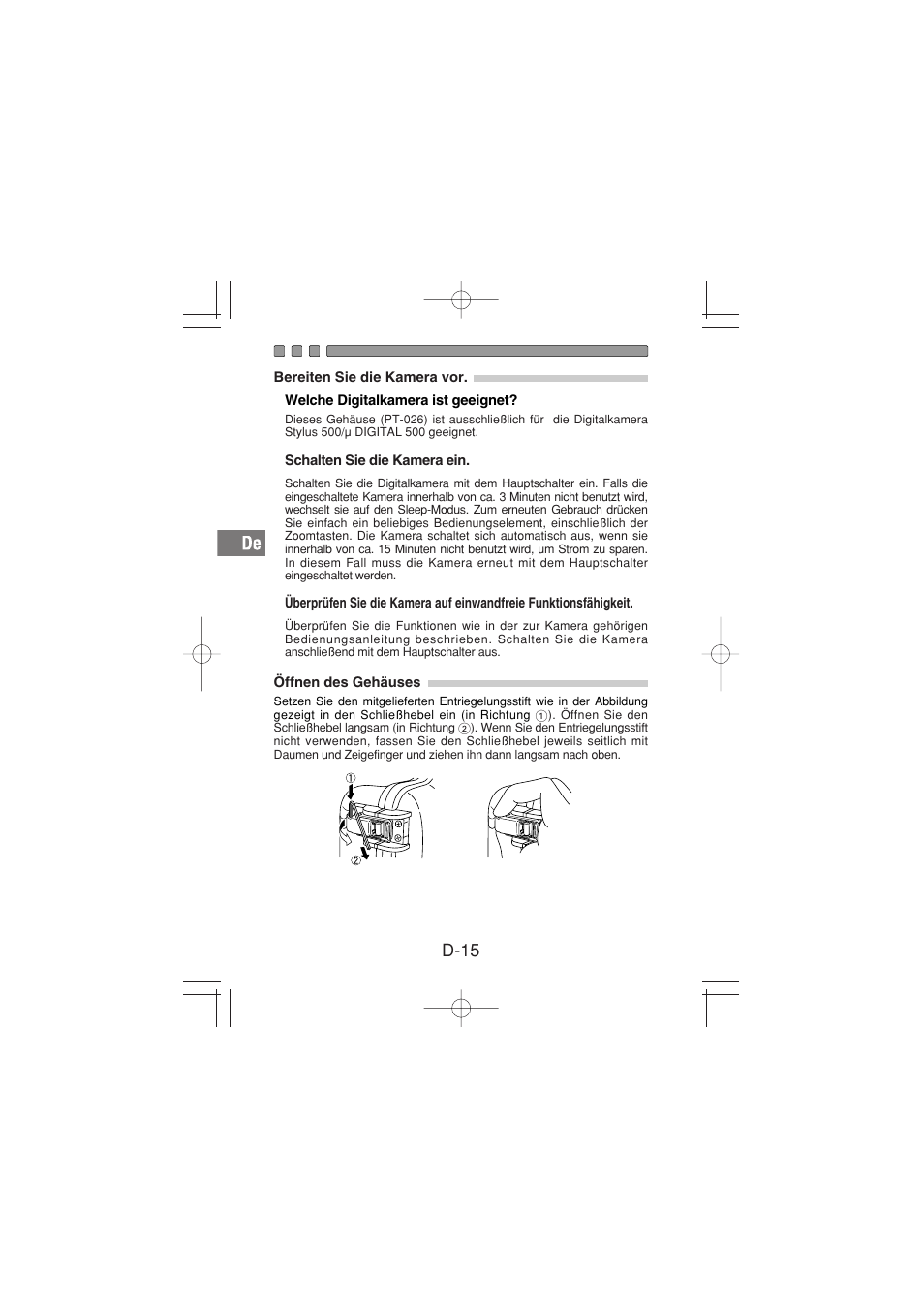 D-15 | Olympus PT-026 User Manual | Page 96 / 164
