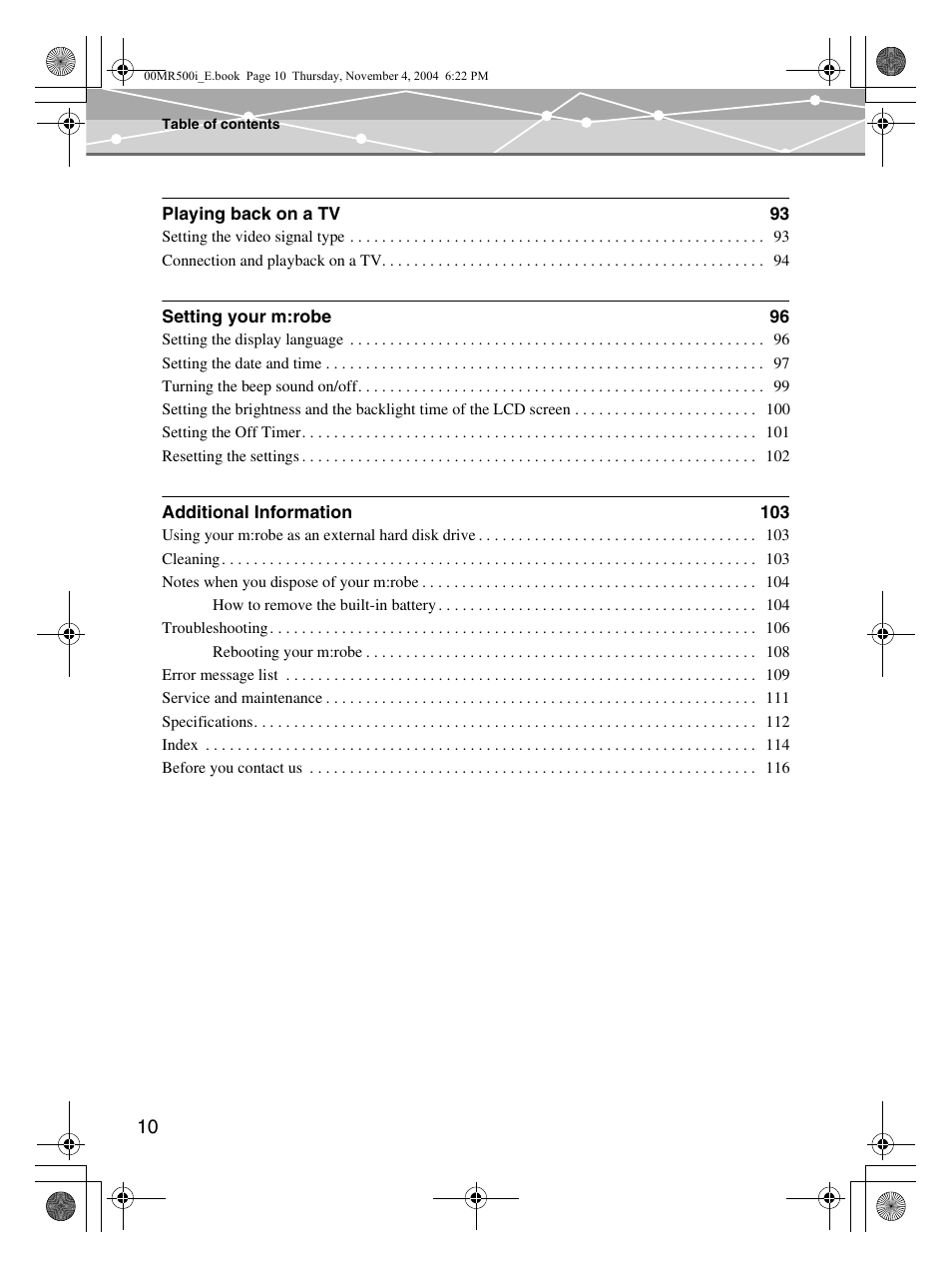 Olympus MR-500i User Manual | Page 10 / 117