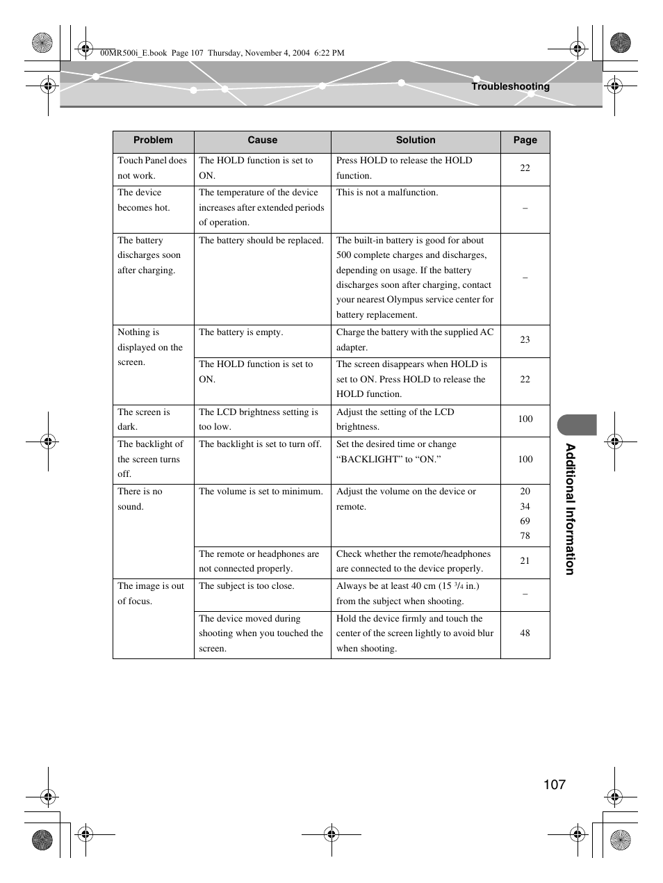 Olympus MR-500i User Manual | Page 107 / 117