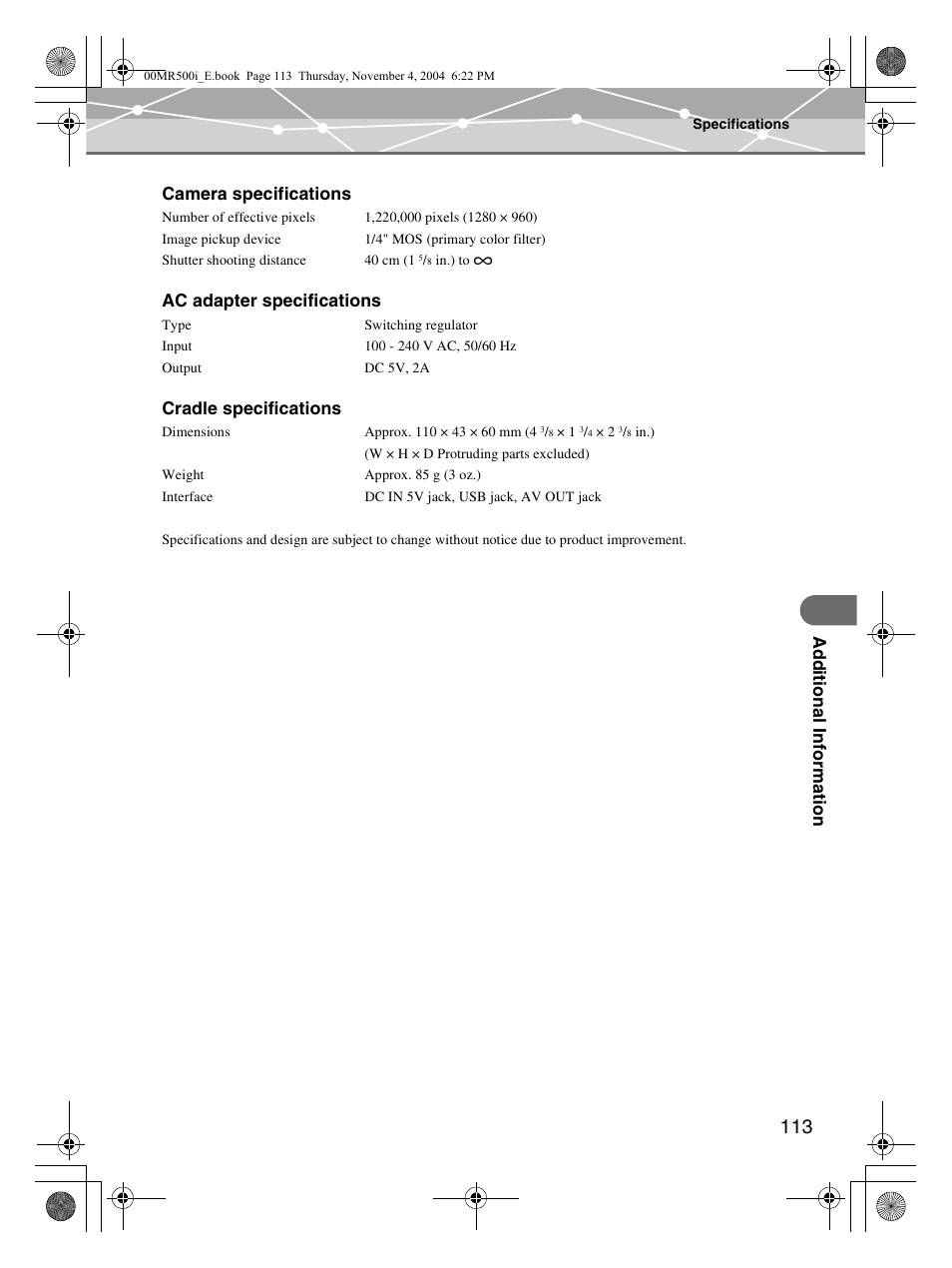 Olympus MR-500i User Manual | Page 113 / 117