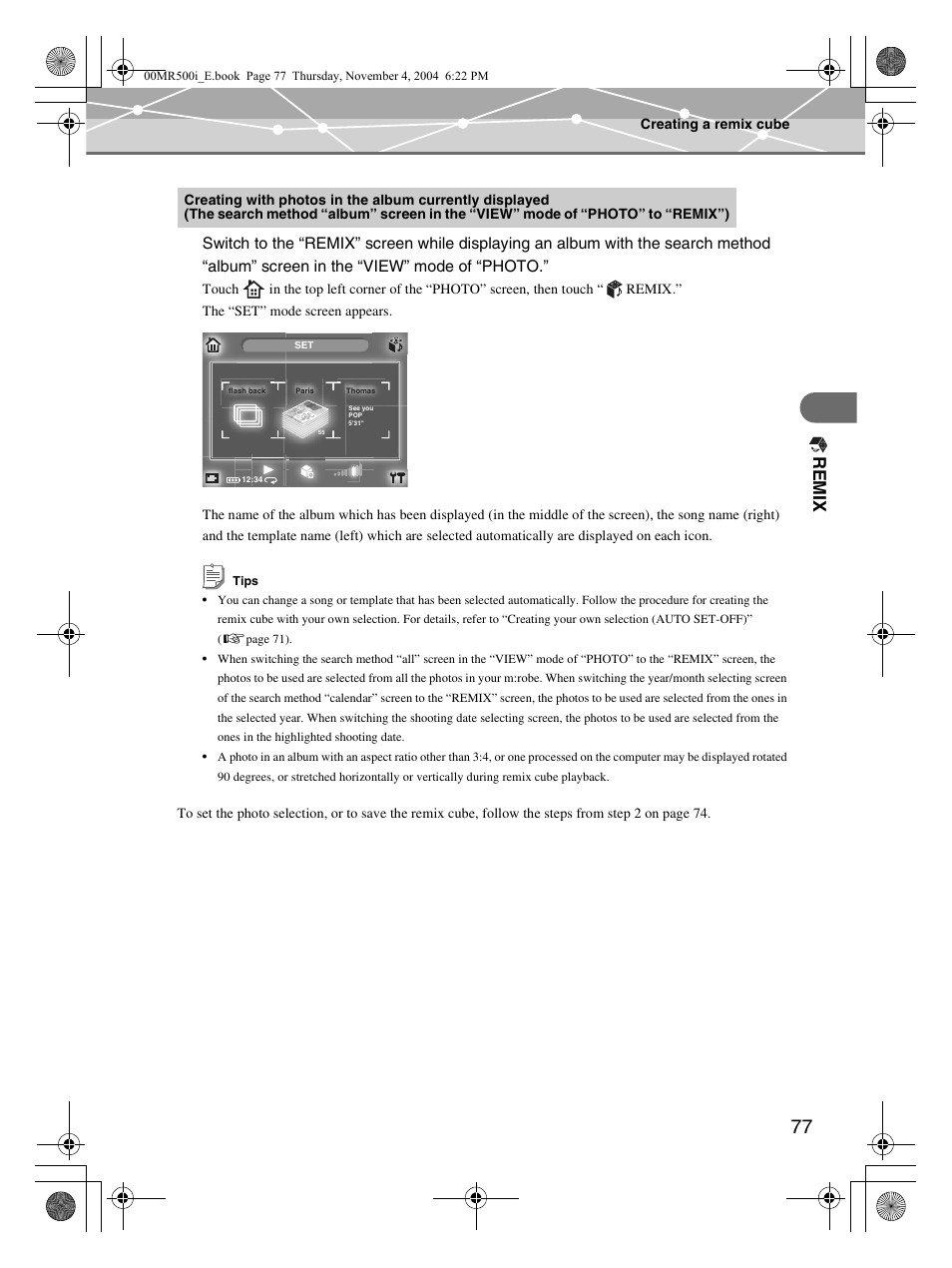 Re m ix | Olympus MR-500i User Manual | Page 77 / 117