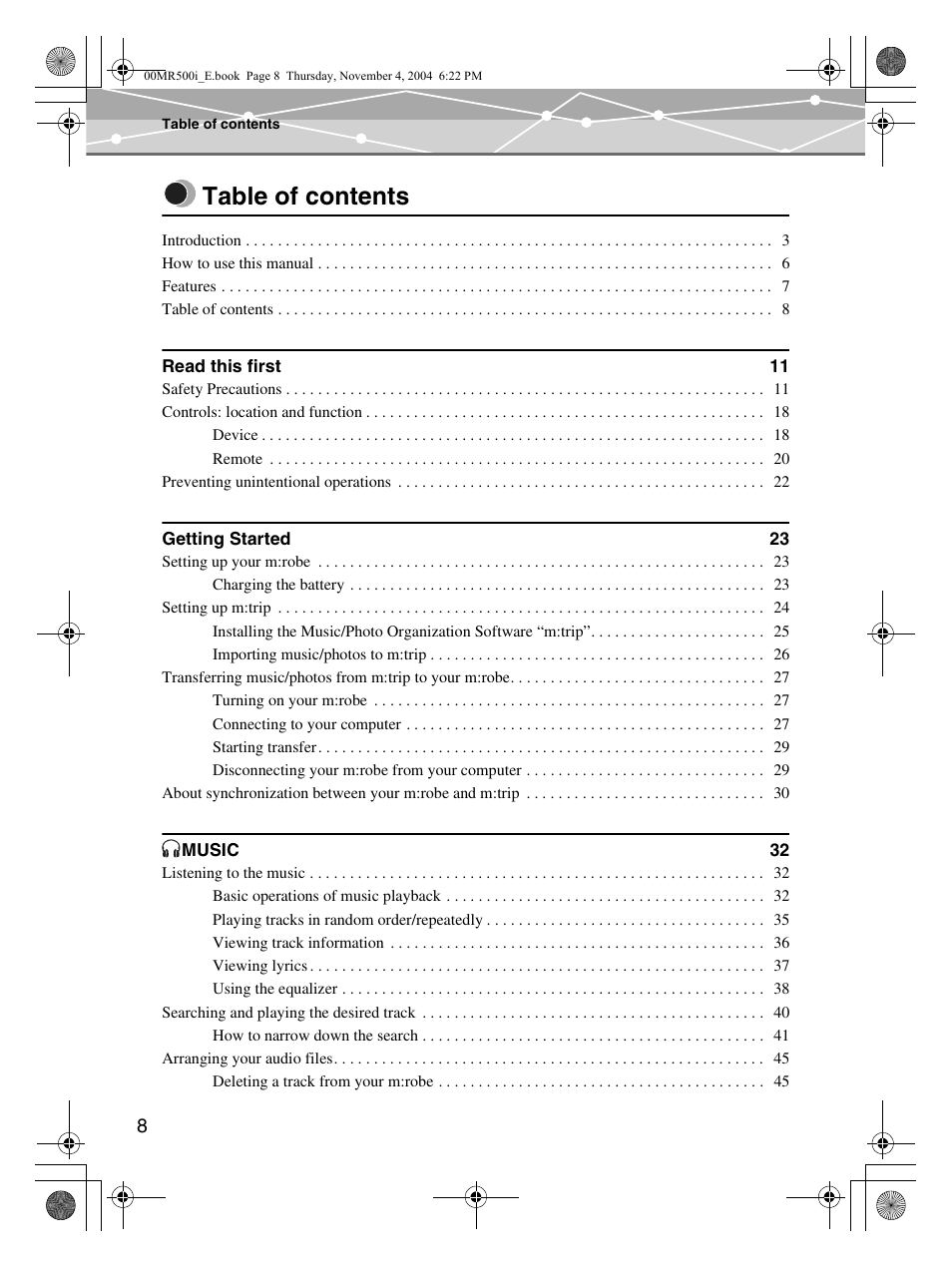 Olympus MR-500i User Manual | Page 8 / 117