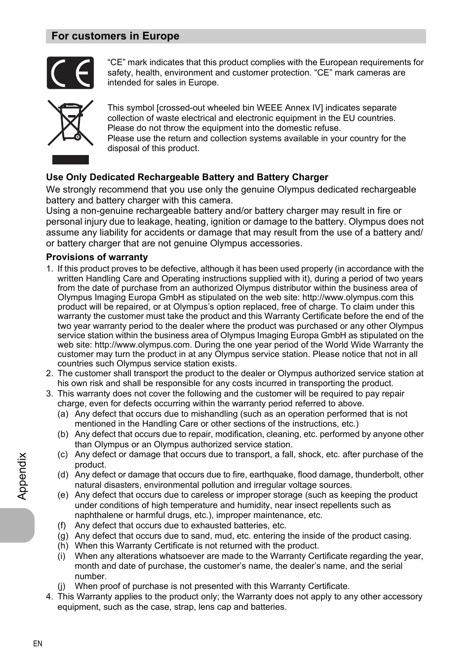 App endi x | Olympus FE-330 User Manual | Page 54 / 63