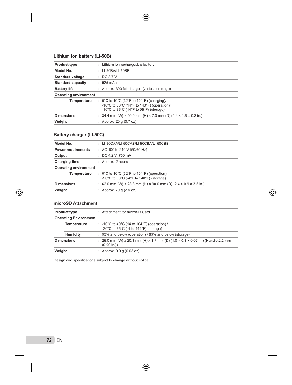 72 en | Olympus 9000 User Manual | Page 72 / 78
