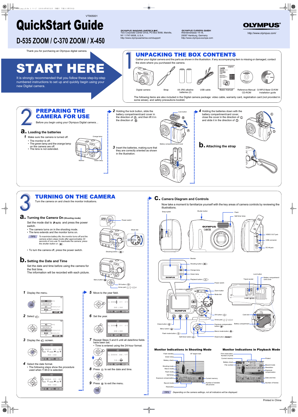 Olympus C-370 ZOOM User Manual | 2 pages