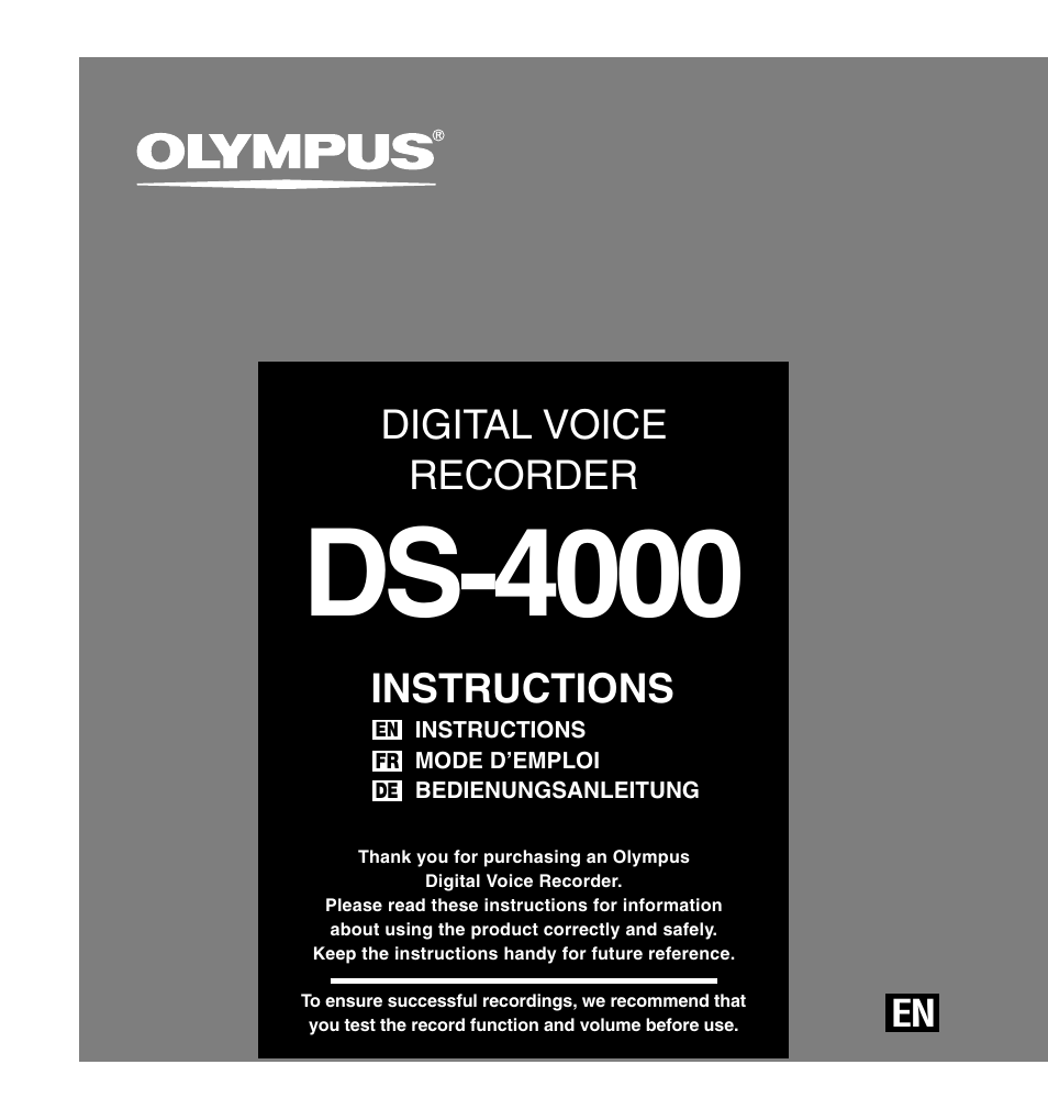 Olympus DS-4000 User Manual | 60 pages