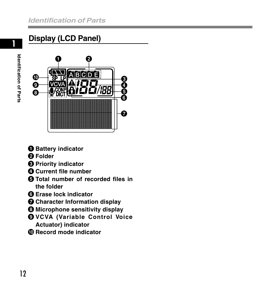 Display (lcd panel) | Olympus DS-4000 User Manual | Page 12 / 60