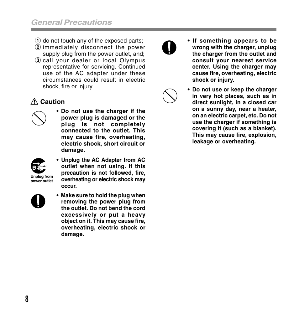 General precautions | Olympus DS-4000 User Manual | Page 8 / 60