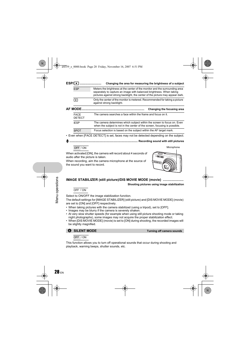 Esp/n, P.28 | Olympus 840 User Manual | Page 28 / 84