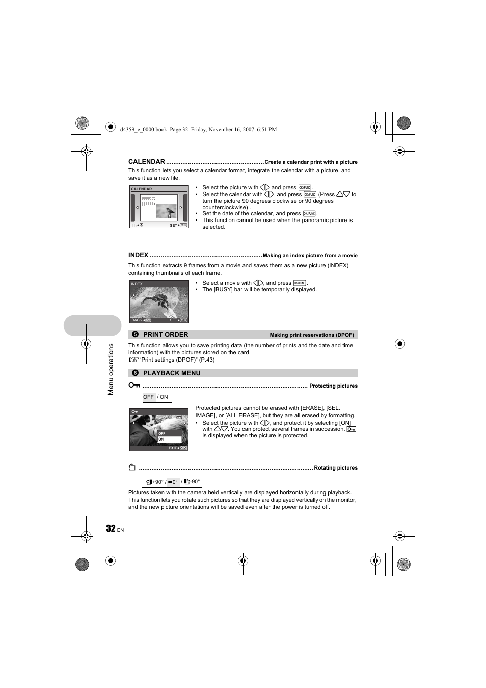 G “0 protecting pictures” (p.32) | Olympus 840 User Manual | Page 32 / 84