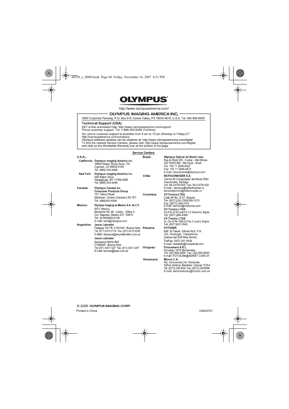 Olympus 840 User Manual | Page 84 / 84
