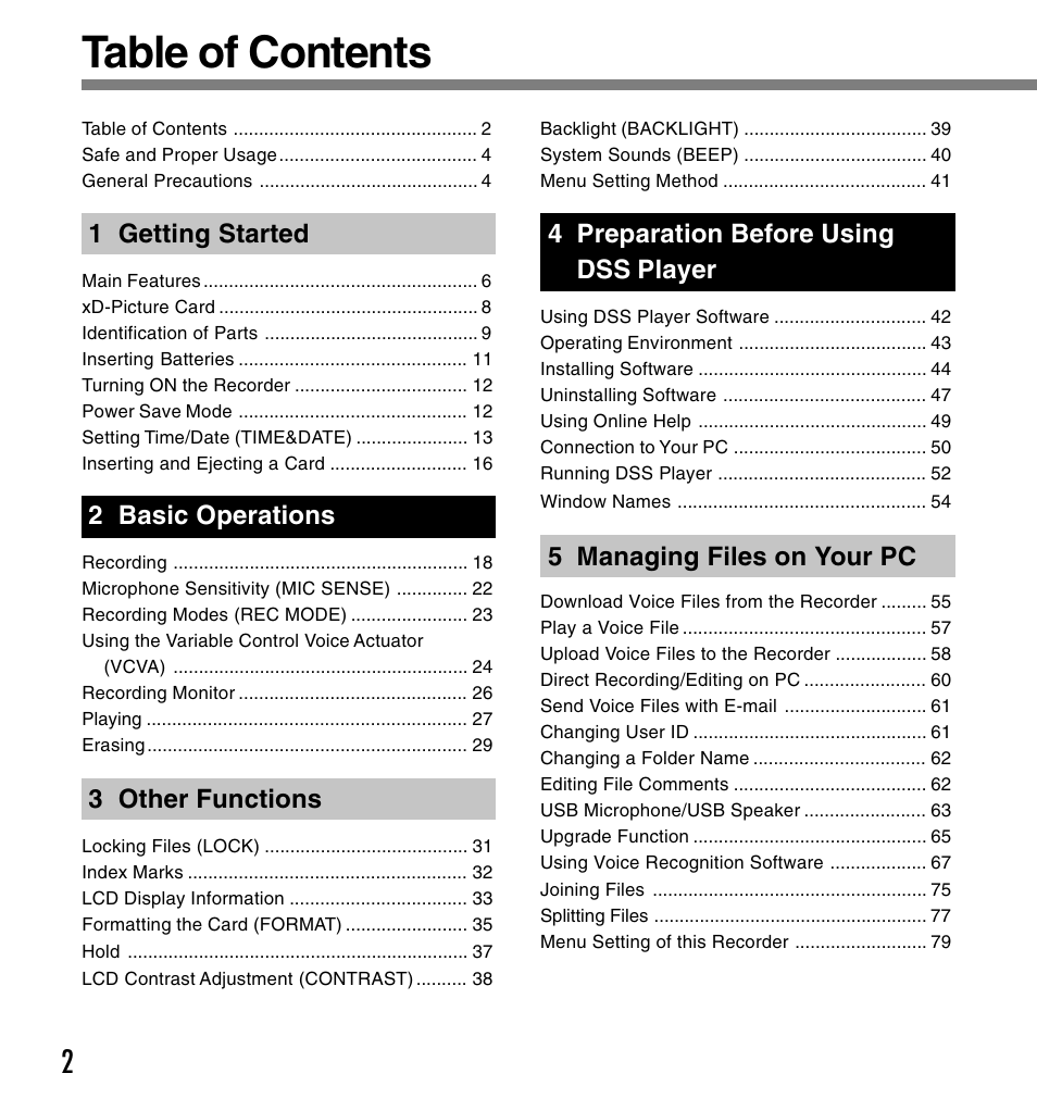 Olympus DS-2300 User Manual | Page 2 / 86