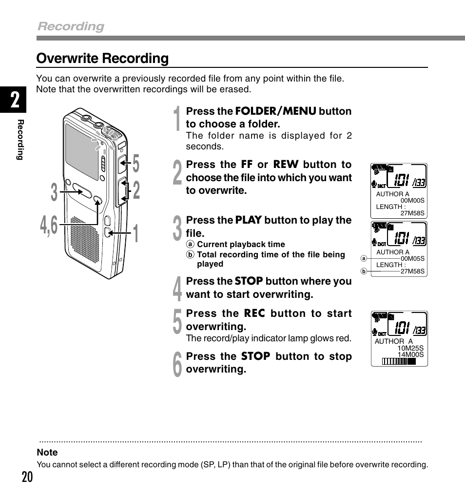 Olympus DS-2300 User Manual | Page 20 / 86
