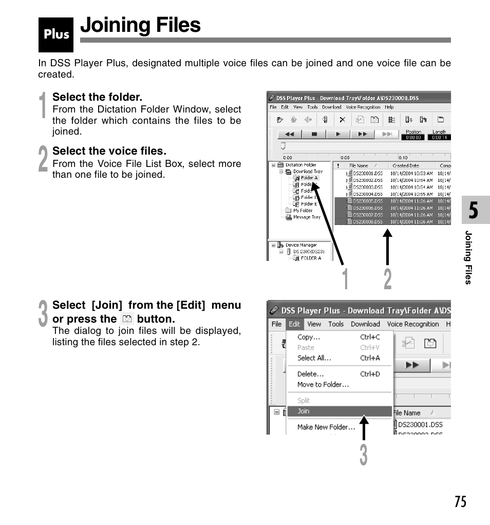 Olympus DS-2300 User Manual | Page 75 / 86