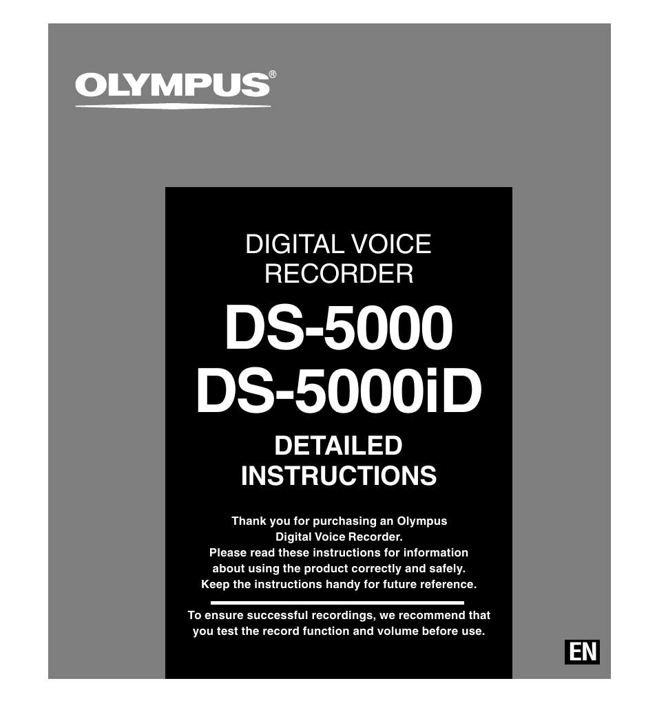 Olympus DS-5000 User Manual | 83 pages