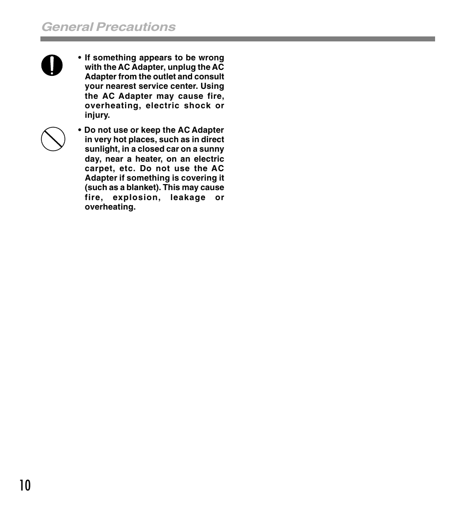General precautions | Olympus DS-5000 User Manual | Page 10 / 83