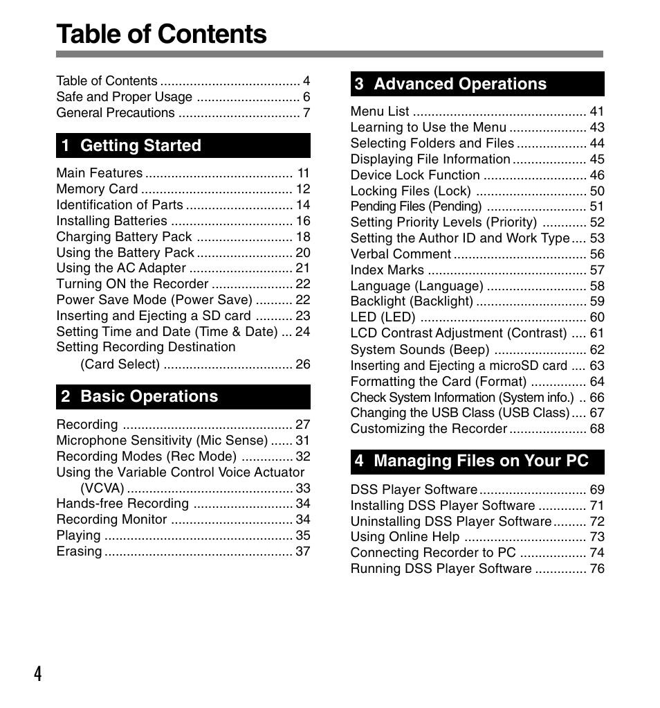 Olympus DS-5000 User Manual | Page 4 / 83