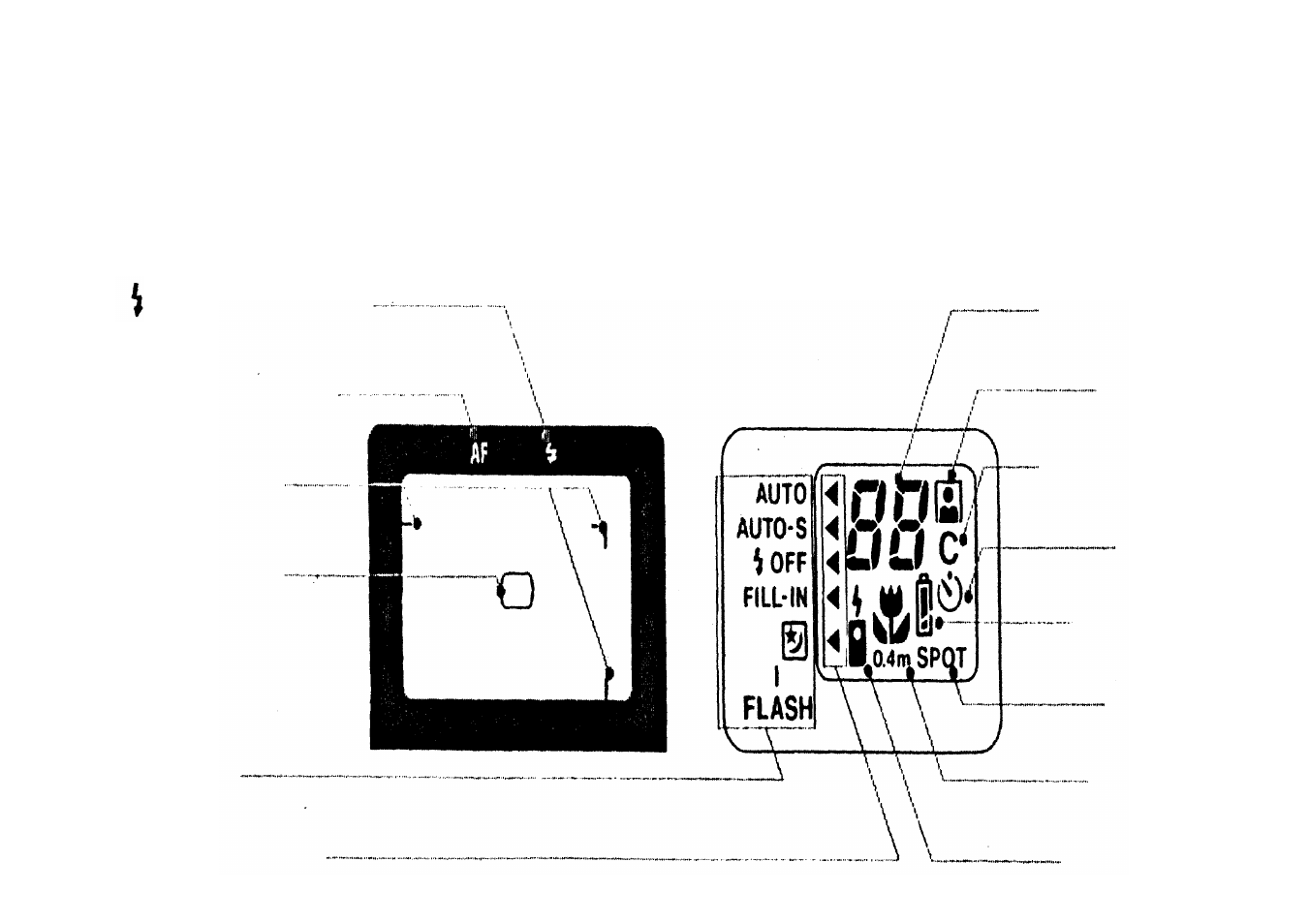 Viewfinder display lcd panel | Olympus Zoom230 User Manual | Page 6 / 55