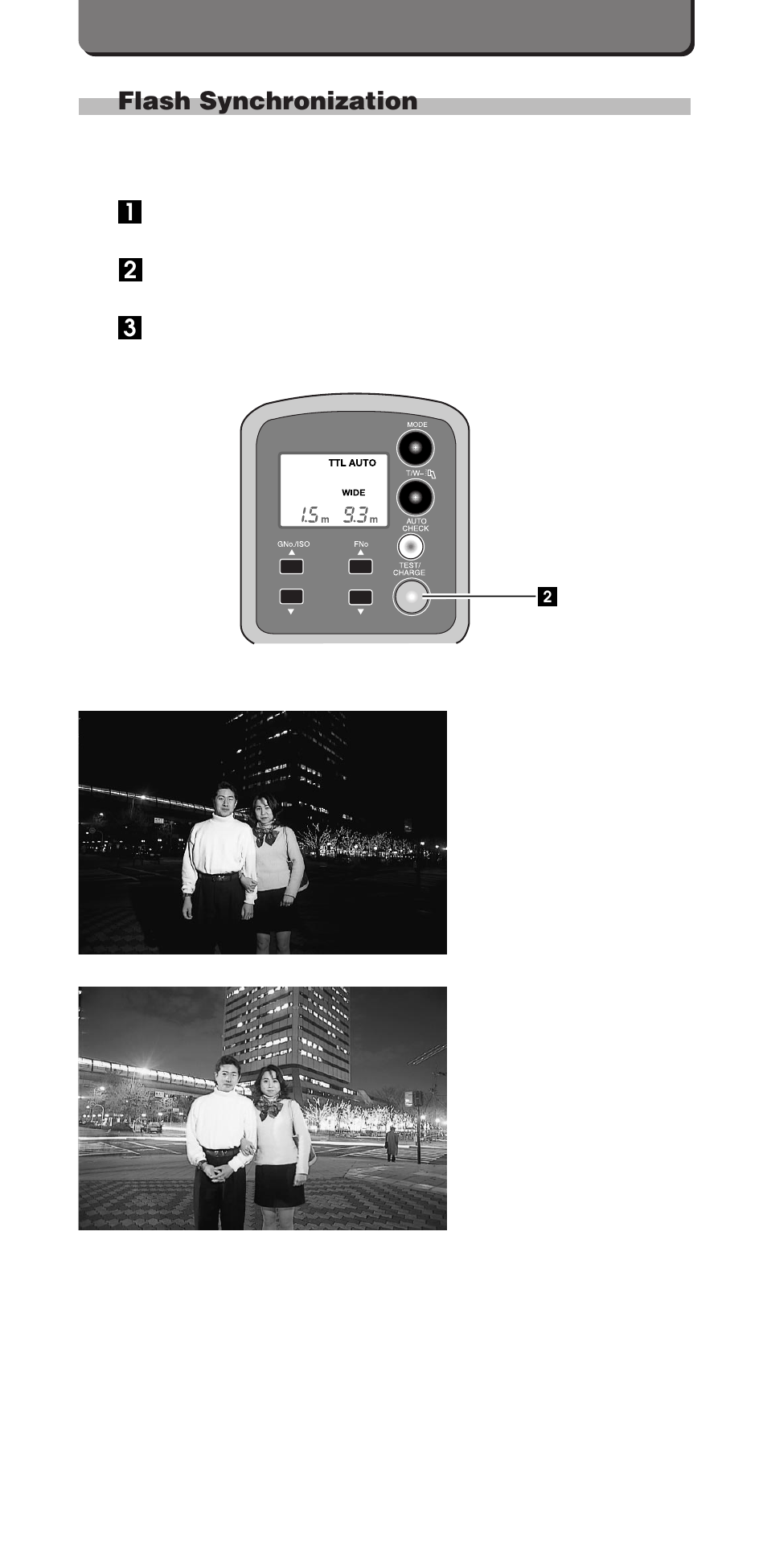 Flash synchronization | Olympus FL-40 User Manual | Page 16 / 25