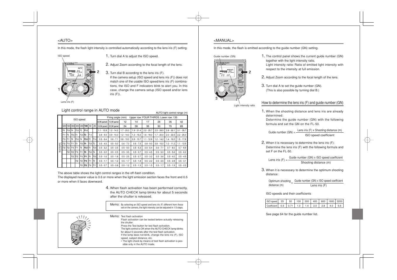 Auto, Manual | Olympus FL-50 User Manual | Page 11 / 18