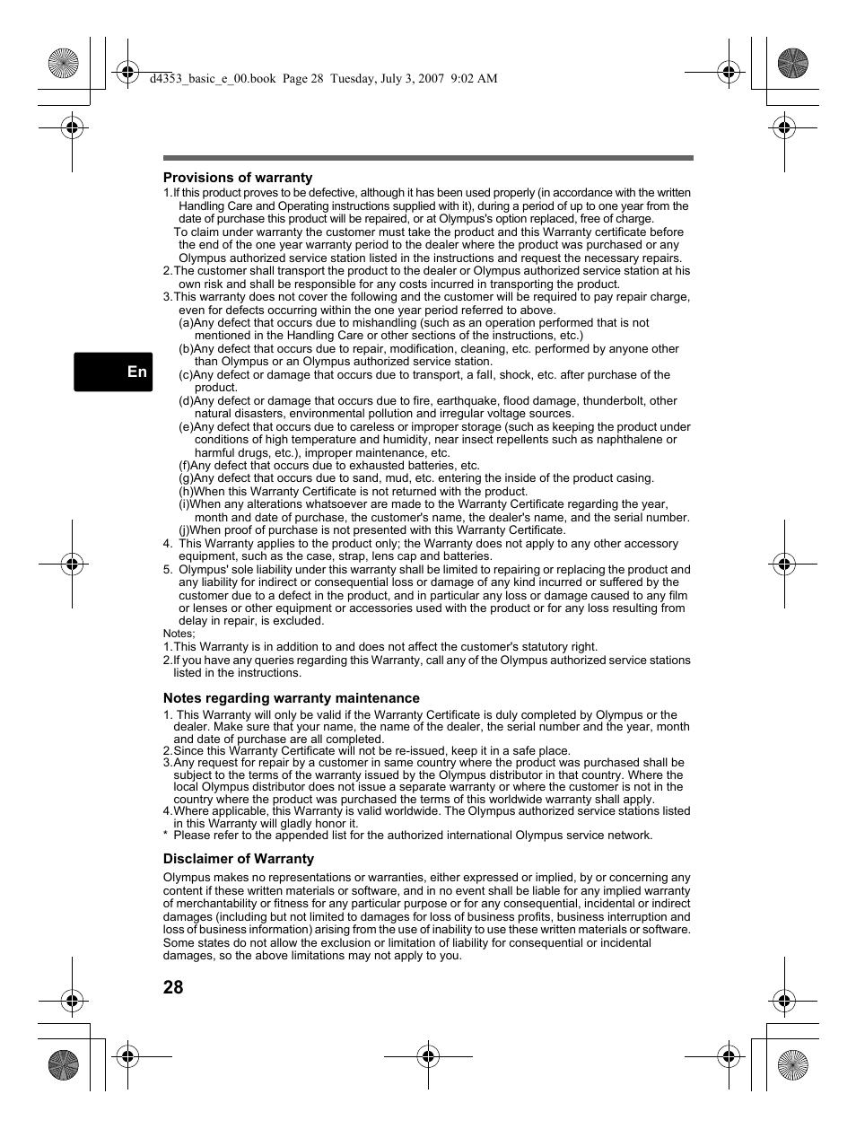 Olympus 795 SW User Manual | Page 28 / 116