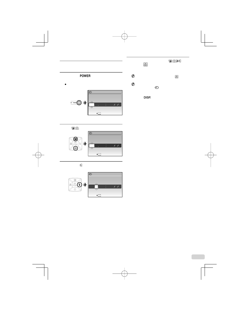 Setting the date and time | Olympus 1060 User Manual | Page 13 / 78