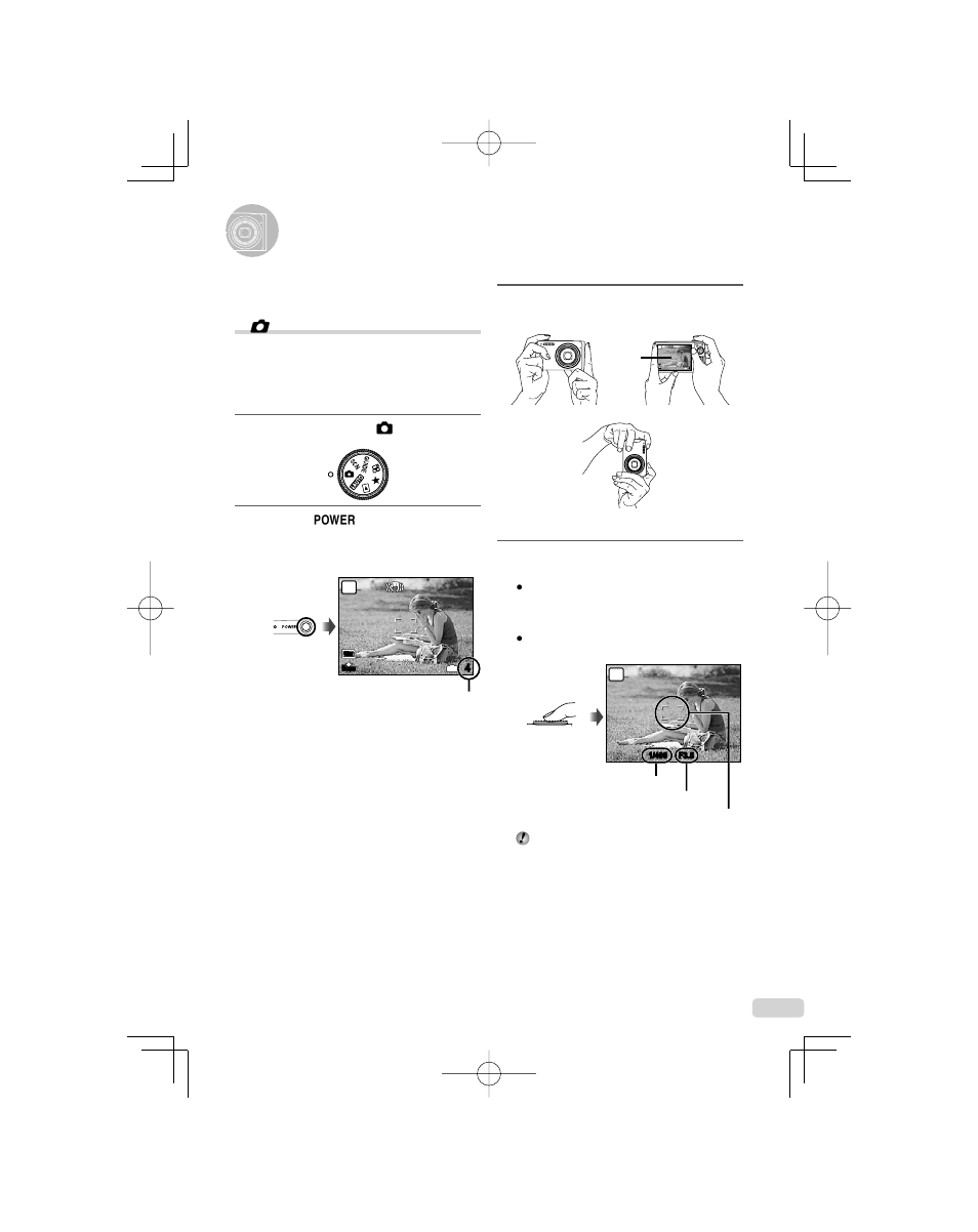 Shooting, playback, and erasing | Olympus 1060 User Manual | Page 15 / 78