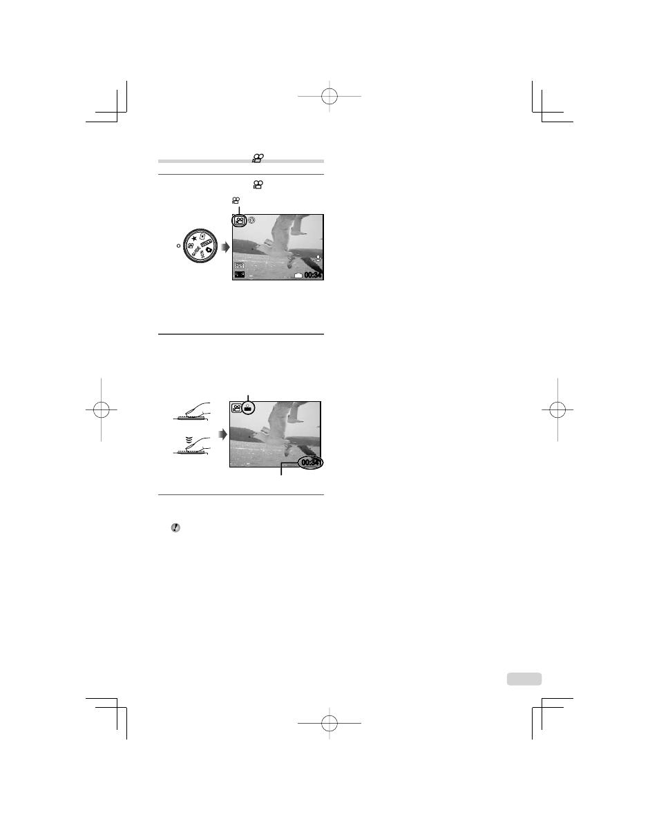 Shooting movies (recording movies mode) | Olympus 1060 User Manual | Page 19 / 78
