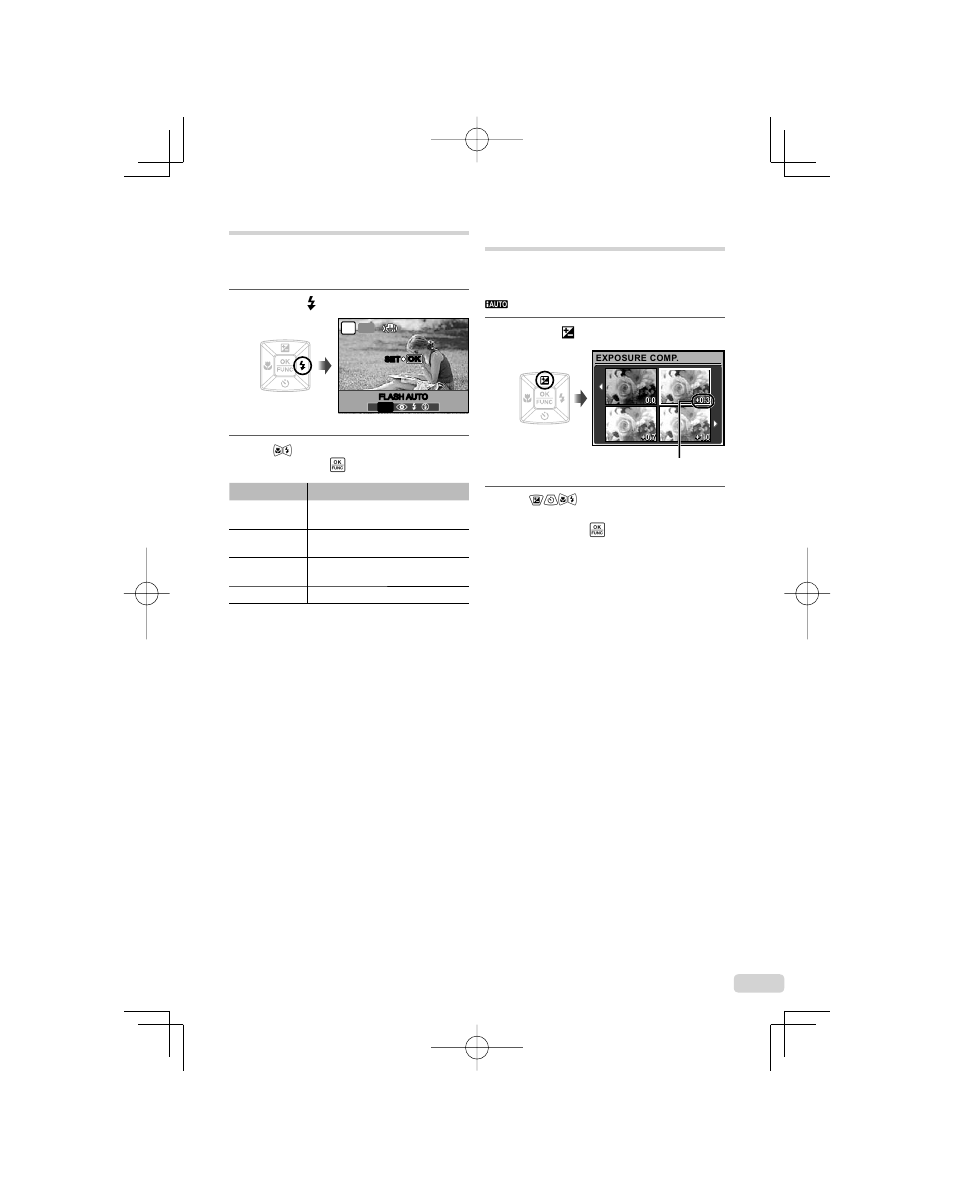 Using the flash, Adjusting the brightness(exposure compensation) | Olympus 1060 User Manual | Page 21 / 78