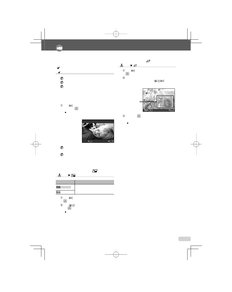 Changing the image size, Cropping a picture | Olympus 1060 User Manual | Page 37 / 78