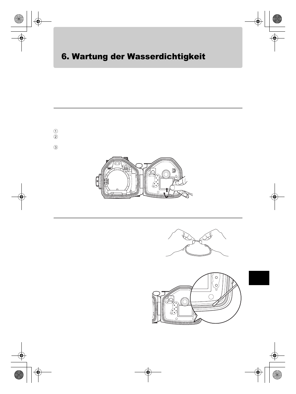 Wartung der wasserdichtigkeit, Entfernen sie den o-ring, Reinigen des o-rings | Olympus PT-E05 User Manual | Page 153 / 284