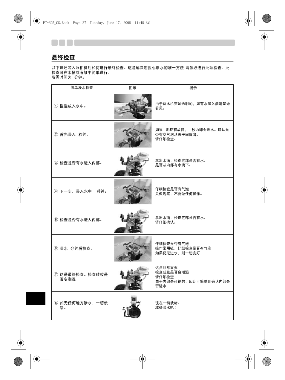最终检查 | Olympus PT-E05 User Manual | Page 228 / 284