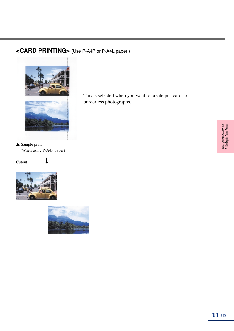 Card printing | Olympus P-400 User Manual | Page 16 / 71