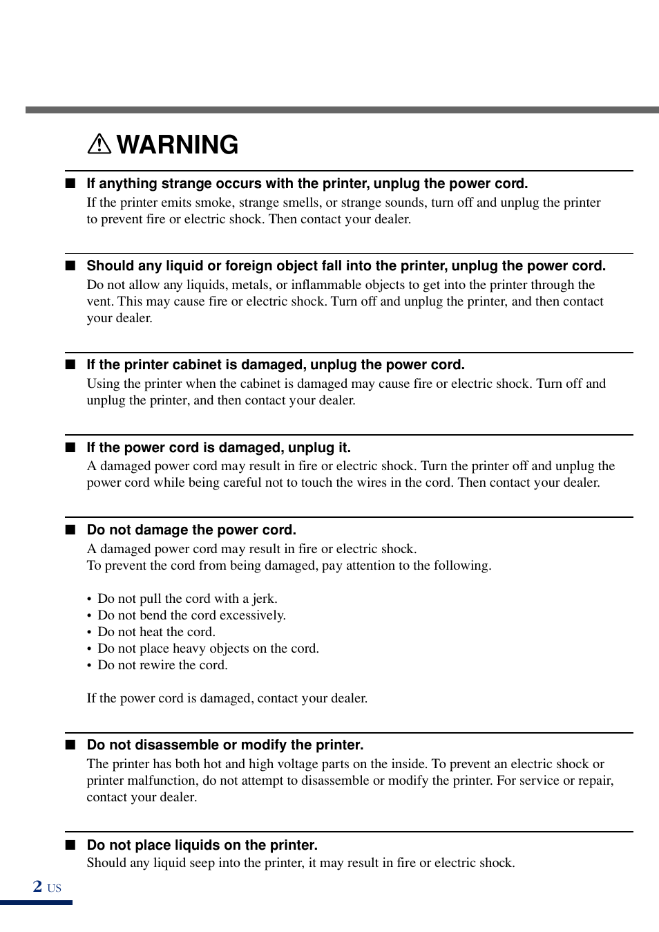 Warning | Olympus P-400 User Manual | Page 7 / 71