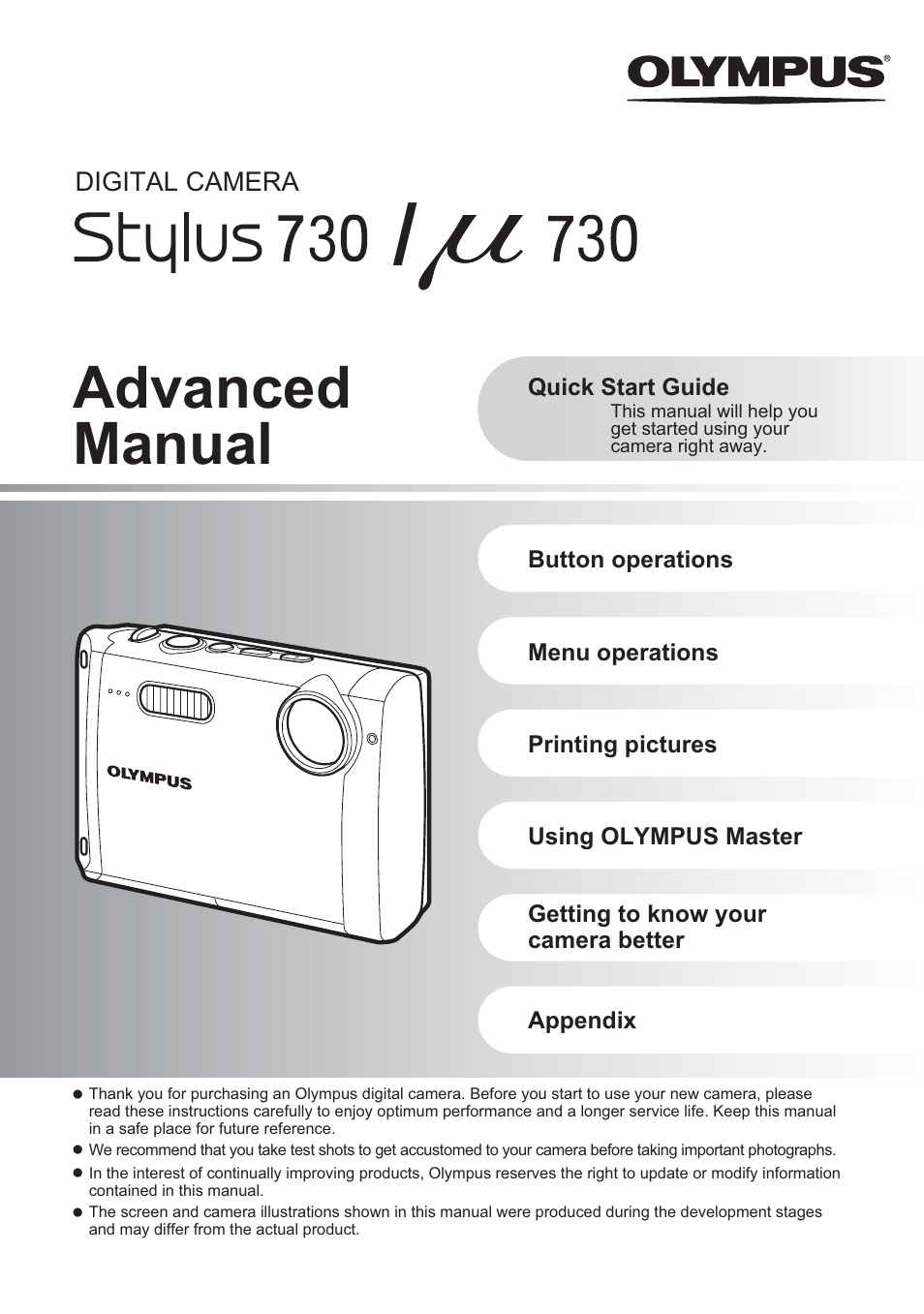 Olympus 730 User Manual | 80 pages