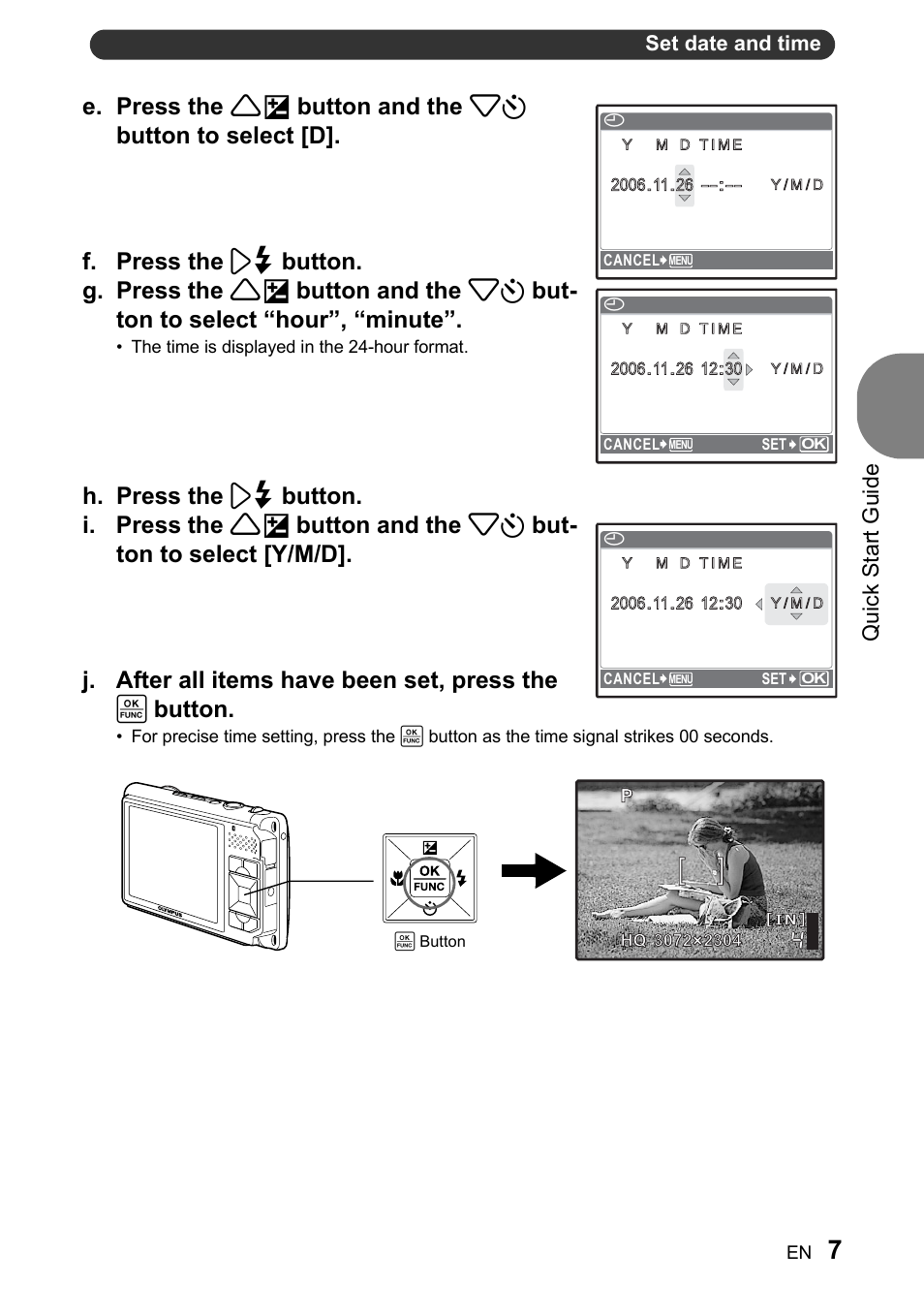 Quick start guide | Olympus 730 User Manual | Page 7 / 80