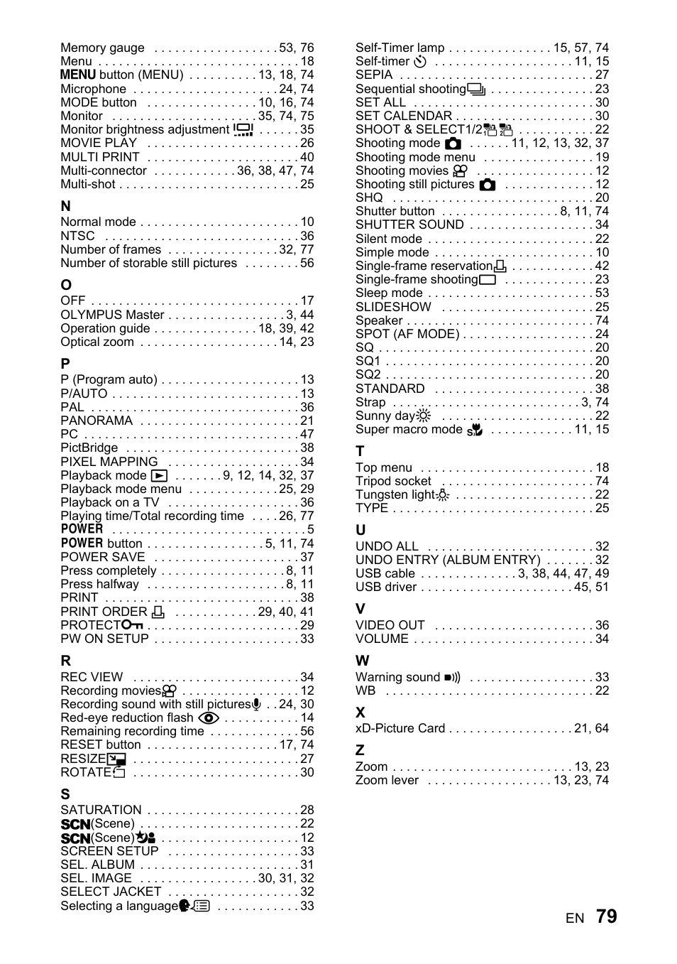 Olympus 730 User Manual | Page 79 / 80